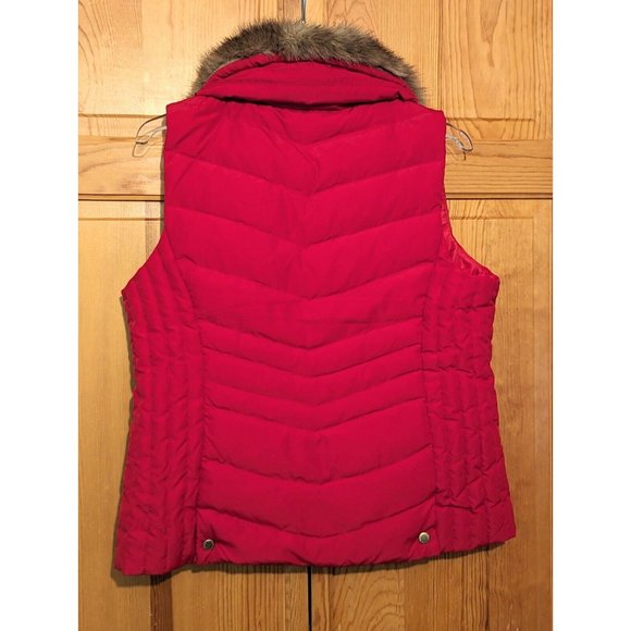 Talbots Puffer Vest Down Detachable Faux Fur Collar Sz Medium Petite - Picture 7 of 7